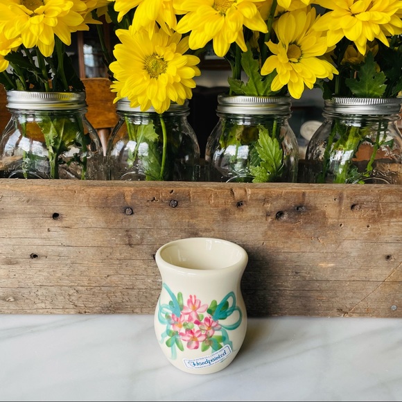 Greenbrier•NWT•Emerson Creek Pottery•Handmade/Hand-Painted•4”Forget-Me-Nots Vase - Picture 6 of 12